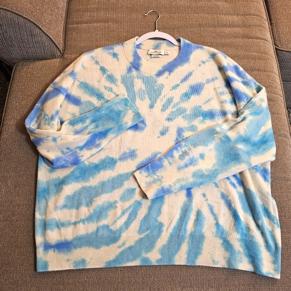 Vineyard Vines Sweaters - Vineyard Vines Cashmere Blue Cream Tie Dye Cozy Casual Oversized Sweater XL